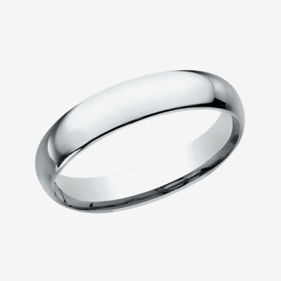 Womens 10K White Gold 4MM Comfort-Fit Wedding Band