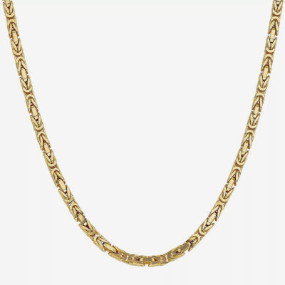 14K Gold Inch Solid Byzantine Chain Necklace