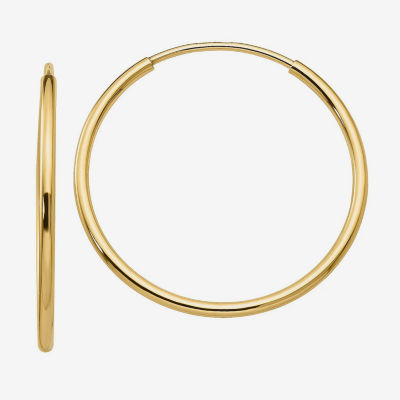 10K Gold 25mm Round Hoop Earrings