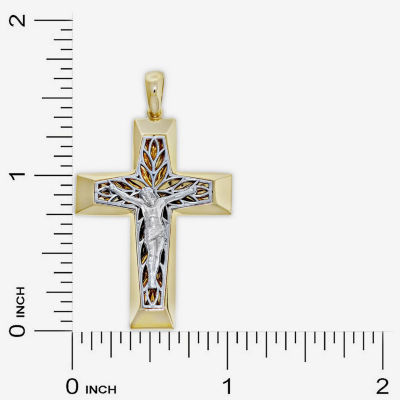 Crucifix Mens 14K Gold Cross Pendant