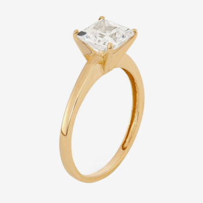 Womens / CT. T.W. White Cubic Zirconia 10K Gold Square Solitaire Engagement Ring