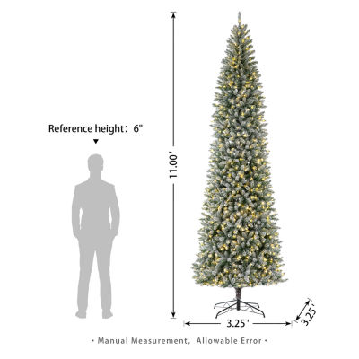 Glitzhome 11 Ft Pre-Lit Pencil Fir Christmas Tree