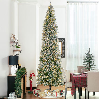 Glitzhome 11 Ft Pre-Lit Pencil Fir Christmas Tree