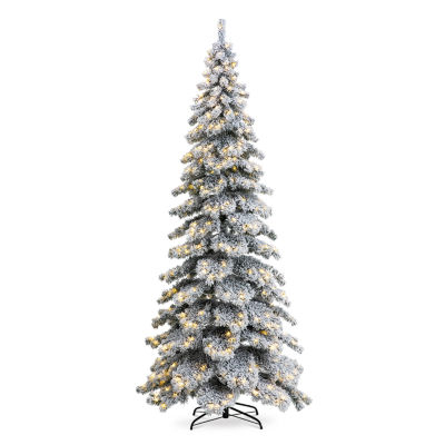 Glitzhome 9 Ft Pre-Lit Layered Spruce Christmas Tree