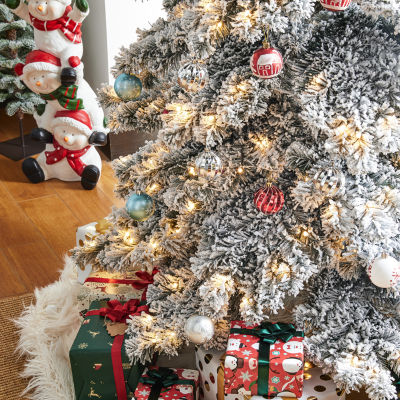 Glitzhome 9 Ft Pre-Lit Layered Spruce Christmas Tree