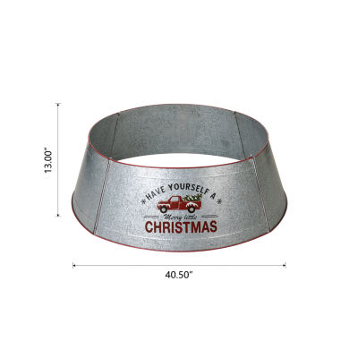 Glitzhome Galvanized Metal Truck Christmas Tree Collar