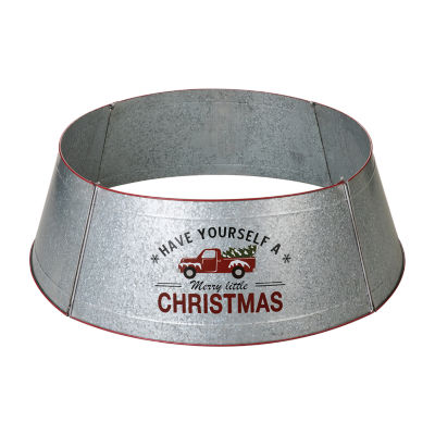 Glitzhome Galvanized Metal Truck Christmas Tree Collar