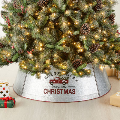 Glitzhome Galvanized Metal Truck Christmas Tree Collar