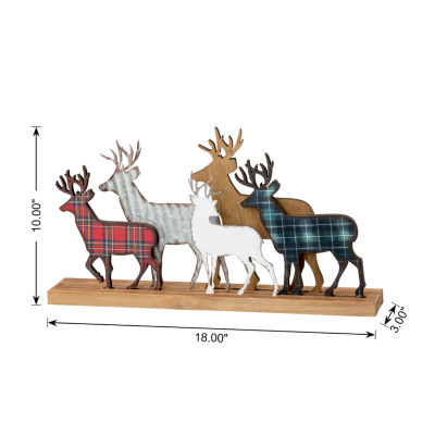 Glitzhome Galvanized Reindeer Christmas Tabletop Decor