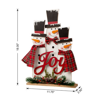 Glitzhome Wooden Snowman Family Christmas Tabletop Decor