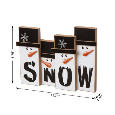 Glitzhome Wooden Snowman Family Christmas Tabletop Decor