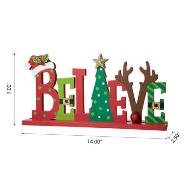 Glitzhome Wooden Christmas Tabletop Decor