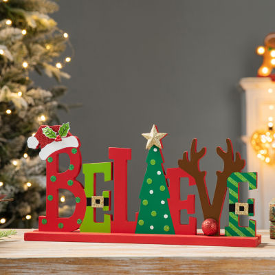 Glitzhome Wooden Christmas Tabletop Decor