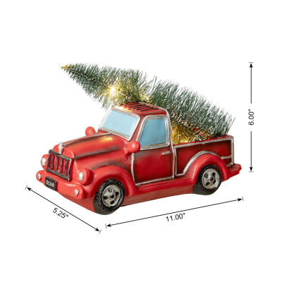 Glitzhome Lighted Truck Christmas Tabletop Decor