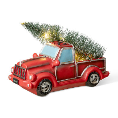 Glitzhome Lighted Truck Christmas Tabletop Decor