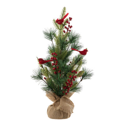 Glitzhome 1.6ft Cardinal Christmas Tabletop Tree