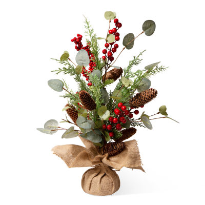 Glitzhome Floral Christmas Tabletop Tree