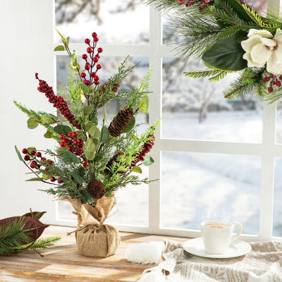 Glitzhome Floral Christmas Tabletop Tree