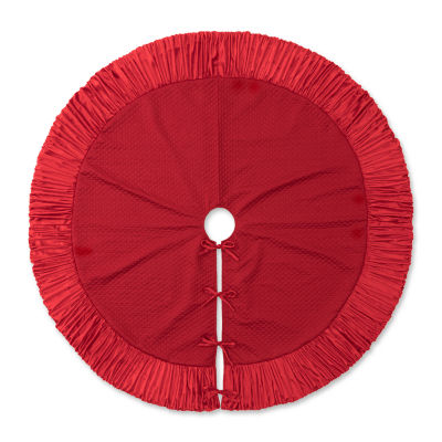 Glitzhome Red Velvet Christmas Indoor Tree Skirt