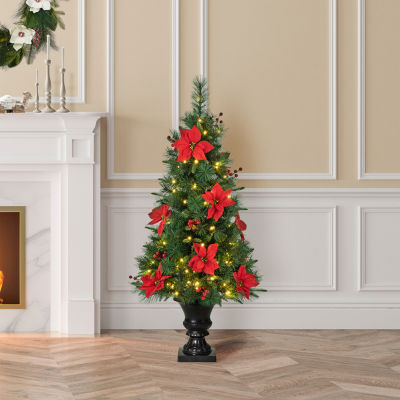 Glitzhome Pre-Lit Porch Foot Pine Christmas Tree