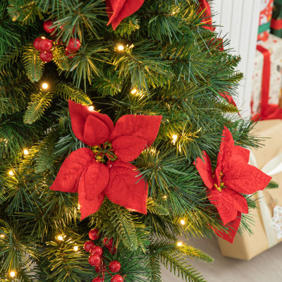 Glitzhome 4 Ft 2pc Pre-Lit Porch Pine Christmas Tree