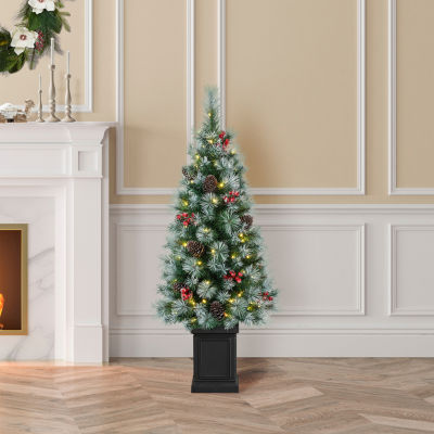 Glitzhome Pre-Lit Porch Foot Pine Christmas Tree