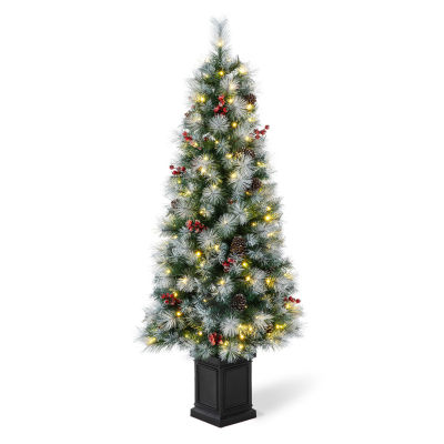 Glitzhome 5 Ft Pre-Lit Porch Pine Christmas Tree