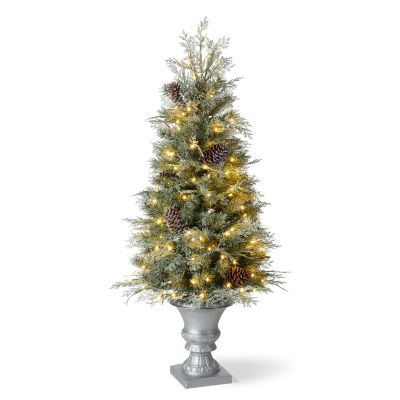 Glitzhome Pre-Lit Porch 4 Foot Pine Christmas Tree