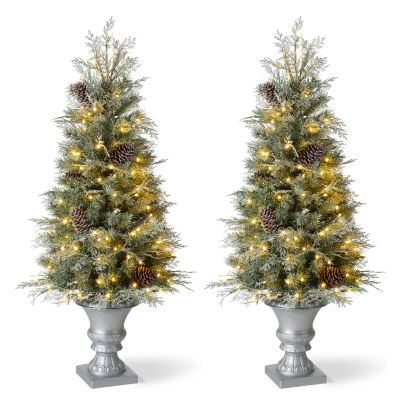 Glitzhome Ft 2-pc Pre-Lit Porch Pine Christmas Tree