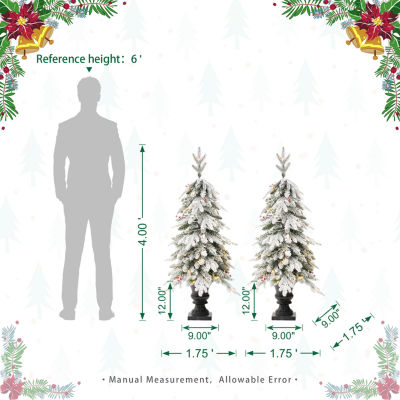 Glitzhome Ft 2pc Pre-Lit Porch Fir Christmas Tree