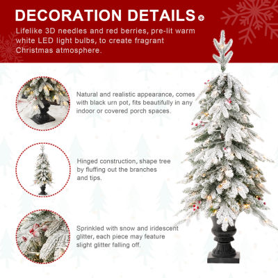 Glitzhome Ft 2pc Pre-Lit Porch Fir Christmas Tree