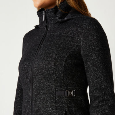 Liz Claiborne Womens Plus Fleece Hooded Removable Hood Midweight Jacket,  Color: Black - JCPenney