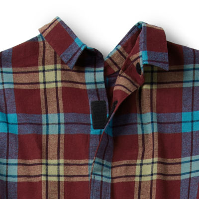 St. John's Bay Mens Easy-on + Easy-off Seated Wear Adaptive Classic Fit Long Sleeve Flannel Shirt