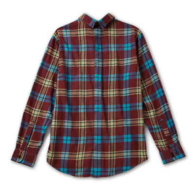 St. John's Bay Mens Easy-on + Easy-off Seated Wear Adaptive Classic Fit Long Sleeve Flannel Shirt
