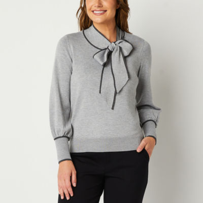 Liz Claiborne Womens Mock Neck Long Sleeve Pullover Sweater