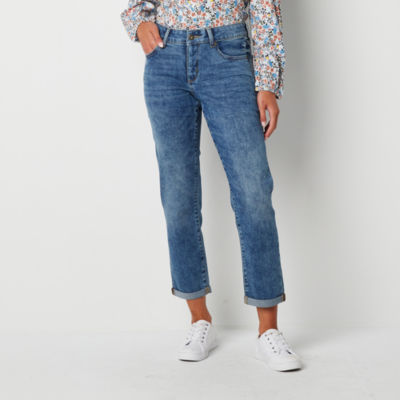 St. John's Bay Womens Mid Rise Girlfriend Jean