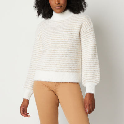 Karen Scott Women's Cotton Seam-Front Mock Neck Sweater, Created
