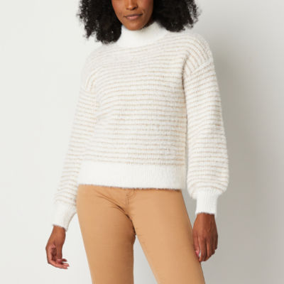 Knitted Pullover Sweaters for Women Long Sleeve Cable Knit Mock