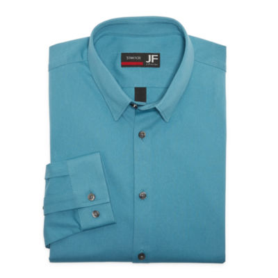 J. Ferrar Slim Mens Fit Easy Care Stretch Fabric Long Sleeve Dress Shirt