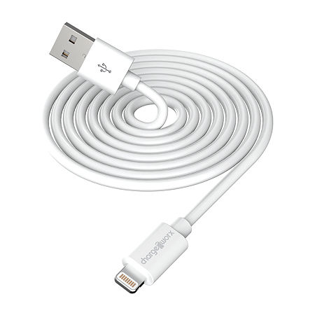Chargeworx 6ft Lightning Cable Cell Phone Charger In White