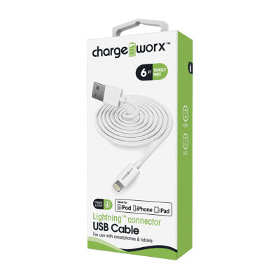 Chargeworx 6ft Lightning Cable Cell Phone Charger