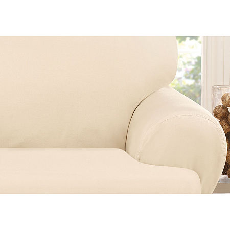 Sure Fit Duck T Cushion Sofa Slipcovers, One Size, White