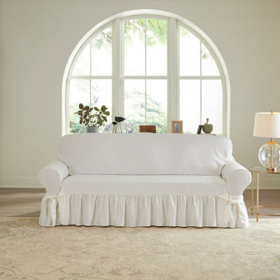 Sure Fit Essential Twill Sofa Slipcover, Color White JCPenney