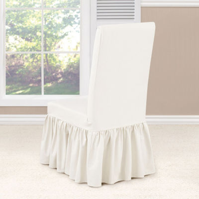 Sure Fit Essential Twill Ruffle Long Dining Chair Slipcovers