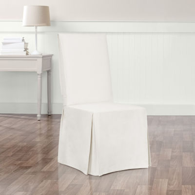 Sure Fit Essential Twill Long Dining Chair Slipcover