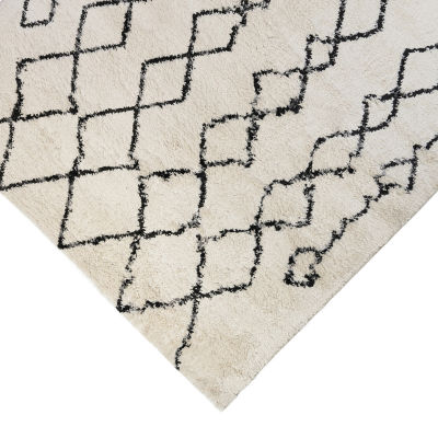 Amer Rugs Aspen Clara Geometric Shag Washable Indoor Rectangular Runner