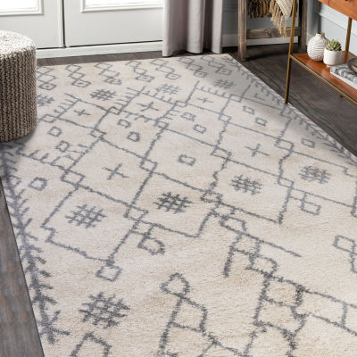 Amer Rugs Aspen Emara Geometric Shag Washable Indoor Rectangular Runner