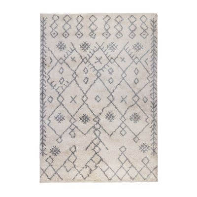 Amer Rugs Aspen Emara Geometric Shag Washable Indoor Rectangular Runner