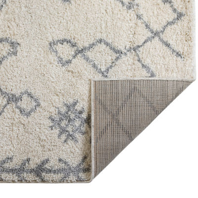 Amer Rugs Aspen Emara Geometric Shag Washable Indoor Rectangular Runner