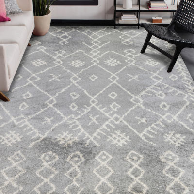 Amer Rugs Aspen Belen Geometric Shag Washable Indoor Rectangular Runner